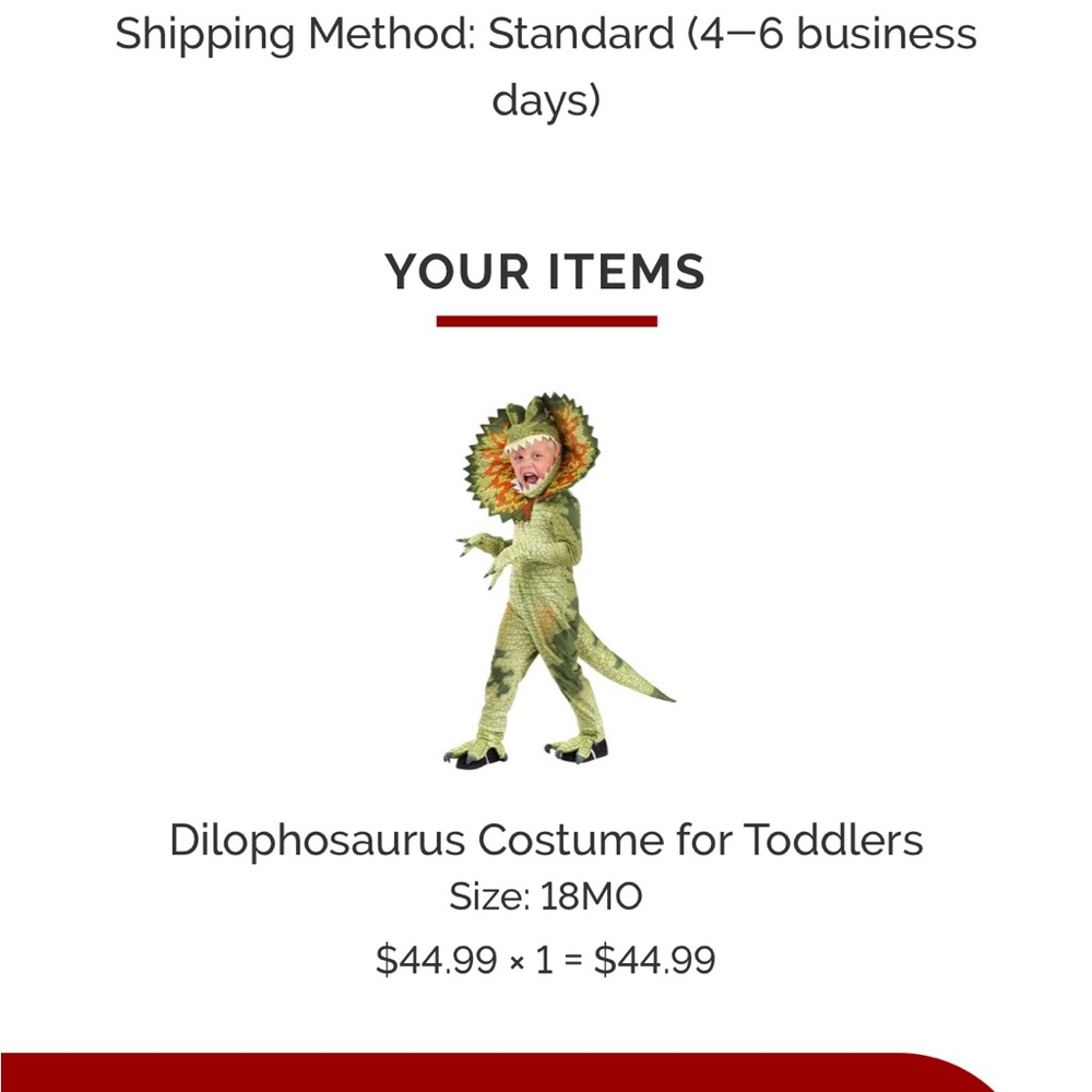 Dinosaur costume 18 months Jurassic park